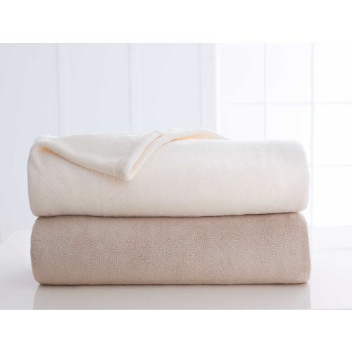 Martex® Plush Fleece Blanket, 80x90 Full, Khaki